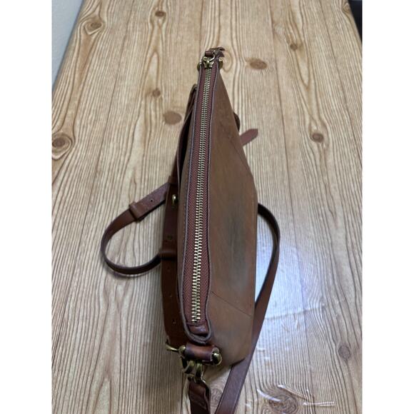 Madewell Brown Leather Crossbody Saddle Bag Adjustable Strap Distress VTG Style - Picture 7 of 9